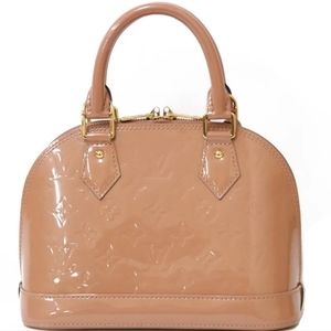 "Like New" Louis Vuitton Alma BB Monogram Vernis in Rose Velours